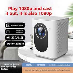 Proyector LED portátil T3, 230 lúmenes, resolución de 1080P, Android 9, proyección de pared operativa, holograma 3D de 100% colores de - Product Image 2