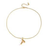 Collier pendentif croix goutte d'eau pour femme en acier inoxydable plaqué or 18 carats PVD, style luxe léger et tendance, idéal pour le quotidien, cadeau haut de gamme