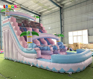 Toboggan aquatique gonflable à double piste, château gonflable à prix réduit - Product Image 2