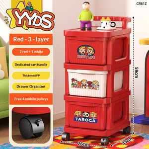 Carrito de Almacenamiento Móvil con 5 Niveles de Estantes Tipo Cajón y Ruedas Suaves para Organización de Sala de Estar y Piso - Product Image 6