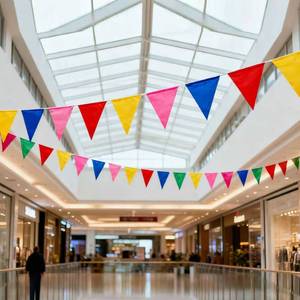 ธงประดับหลากสีสัน ยอดนิยม ธงชาติทั่วโลก หลากสี ตกแต่งด้วยเชือก ทำจากโพลีเอสเตอร์ - Product Image 2