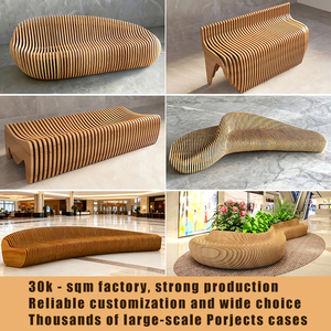 Banc d'extérieur moderne <span class=keywords><strong>en</strong></span> fibre de verre, design épuré, pour <span class=keywords><strong>jardin</strong></span>, zone panoramique, rue, espace de repos communautaire, centre commercial et siège de loisirs - Product Image 3