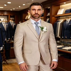 Ensemble de costume 3 pièces pour <span class=keywords><strong>homme</strong></span> 2026 : Blazer + Gilet + Pantalon, <span class=keywords><strong>Tenue</strong></span> de <span class=keywords><strong>mariage</strong></span> professionnelle européenne et américaine, Vêtements de cérémonie d'affaires - Product Image 5