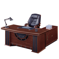 Bureau de direction en forme de L en MDF avec revêtement papier CYZESON – Table de bureau pour PDG, directeur général et cadre supérieur