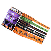 Cinta de Halloween, cinta de grogrén con diseños de arañas y fantasmas para manualidades, envoltura de regalos, fiestas y decoración del hogar