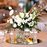 Plateau miroir rond plaques de fond en acrylique plaque à bougie pour restaurant centre de table de mariage décor de fête de noël