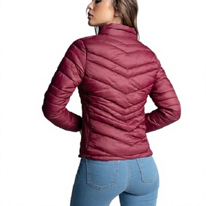 Women's Casual Winter Waterproof Bomber Jacket Hood Quilted Puffer Paddled Cotton Lining Decorative Collars <b>Padded</b> Clothing - Product Image 3