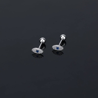 Boucles d'oreilles clous en argent sterling 925 avec zircon taille princesse pour femmes, tendance, plaqué or, cadeau