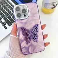 Coque de téléphone antichoc en TPU+IMD avec placage électrolytique IMD, style Ins, protection d'appareil photo pour 17 16 Pro Max 15 Plus 14 13