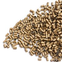 Perles Micro Link 2.8/3.0/3.4/4.0 MM, Tubes en Cuivre Non-Silicone avec Cap-Bell, Perles de Verrouillage, Anneaux Micro Link pour Extensions de Cheveux