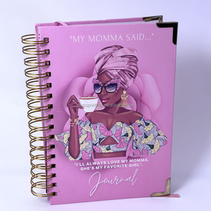 Agenda personnalisé en cuir à spirale avec coins métalliques, carnet de notes et planificateur mensuel 12 mois - Product Image 5