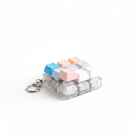 9 Keys Square PC Plastic Digital Printing Keyboard Fidget Keychain Antistress Button Clicker Keycap Pendant for Stress Relief