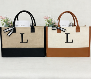 Bolsa de Yute Impermeable de Gran Capacidad para Viaje, con Asas de Algodón y Diseño de Letras, Venta al Por Mayor - Product Image 3