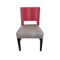 Chaise de salle à manger en cuir PU avec dossier découpé pour usage commercial moderne dans les cafés, bistrôs, hôtels, restaurants et salles d'attente