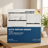 Carnet de commandes de réparation automobile autocopiant, impression personnalisée OEM ODM, vente en gros, modèle de facture de service automobile en 3 feuillets, 50 sets