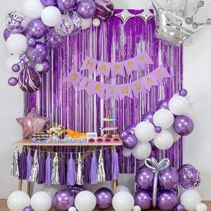Nuovo Set di Palloncini in Lattice con Banner '<span class=keywords><strong>Buon</strong></span> Compleanno' in Oro Rosa, Nero, Viola, Blu e Argento, con Coriandoli e Paillettes per Decorazioni Festa - Product Image 4
