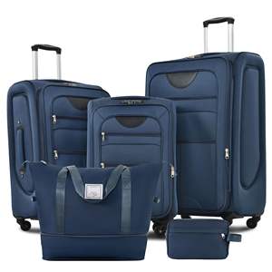 Ensemble de bagages Db Softside extensible 3 pièces, valise à roulettes légère en aluminium avec sac de voyage - Product Image 1