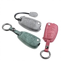 Housse de clé de voiture Leatr pour JAC JS2 S2 S3 S5 S7 T40 T50 Sei 3 A5 R3 Refine Flip 2 boutons, étui de clé de voiture, porte-clés SLL