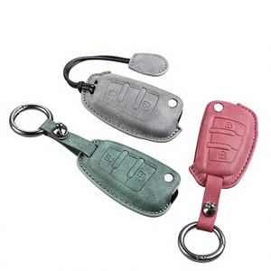 Custodia Protettiva in Pelle per Chiave Auto JAC JS2 S2 S3 S5 S7 T40 T50 <span class=keywords><strong>Sei</strong></span> 3 A5 R3 Refine Flip a 2 Pulsanti con Portachiavi - Product Image 1