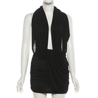 STOCK Deux couleurs, robe mini plissée pour femme, décolleté plongeant en V profond, dos nu, vêtements de boutique, tailles S-L