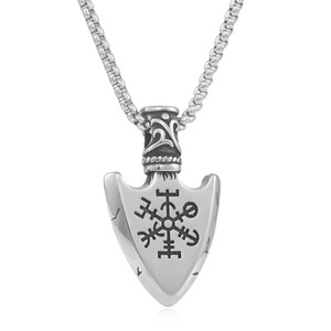 yunnique Viking Shield Pendant Stainless Steel Unisex Necklace Geometric Design Punk Retro Style 280759 - Product Image 2