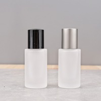 Botol Semprot Kaca Silinder Matte High-end 20ml dengan Tutup Kayu, Botol Kosong untuk Parfum