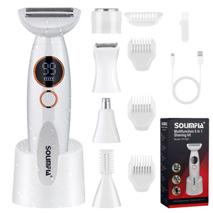 เครื่องโกนขนไฟฟ้า SOLIMPIA 5in1 สำหรับผู้หญิง ใช้ได้กับใบหน้า จมูก ขา พร้อมหัวโกนกำจัดขน - Product Image 1