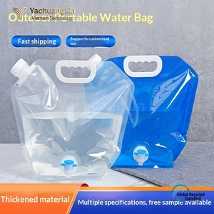 Foldable Hydration Bladder 5L Durable Plastic Camping <b>Water</b> <b>Container</b> with Handle Blue - Product Image 3