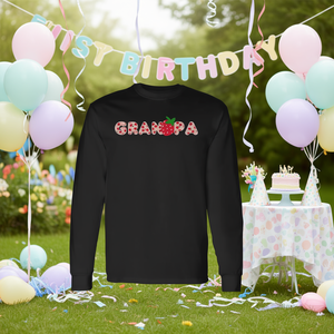 Camiseta de manga larga de cumpleaños de abuelo Strawberry para niños, para la fiesta del primer cumpleaños - Product Image 3
