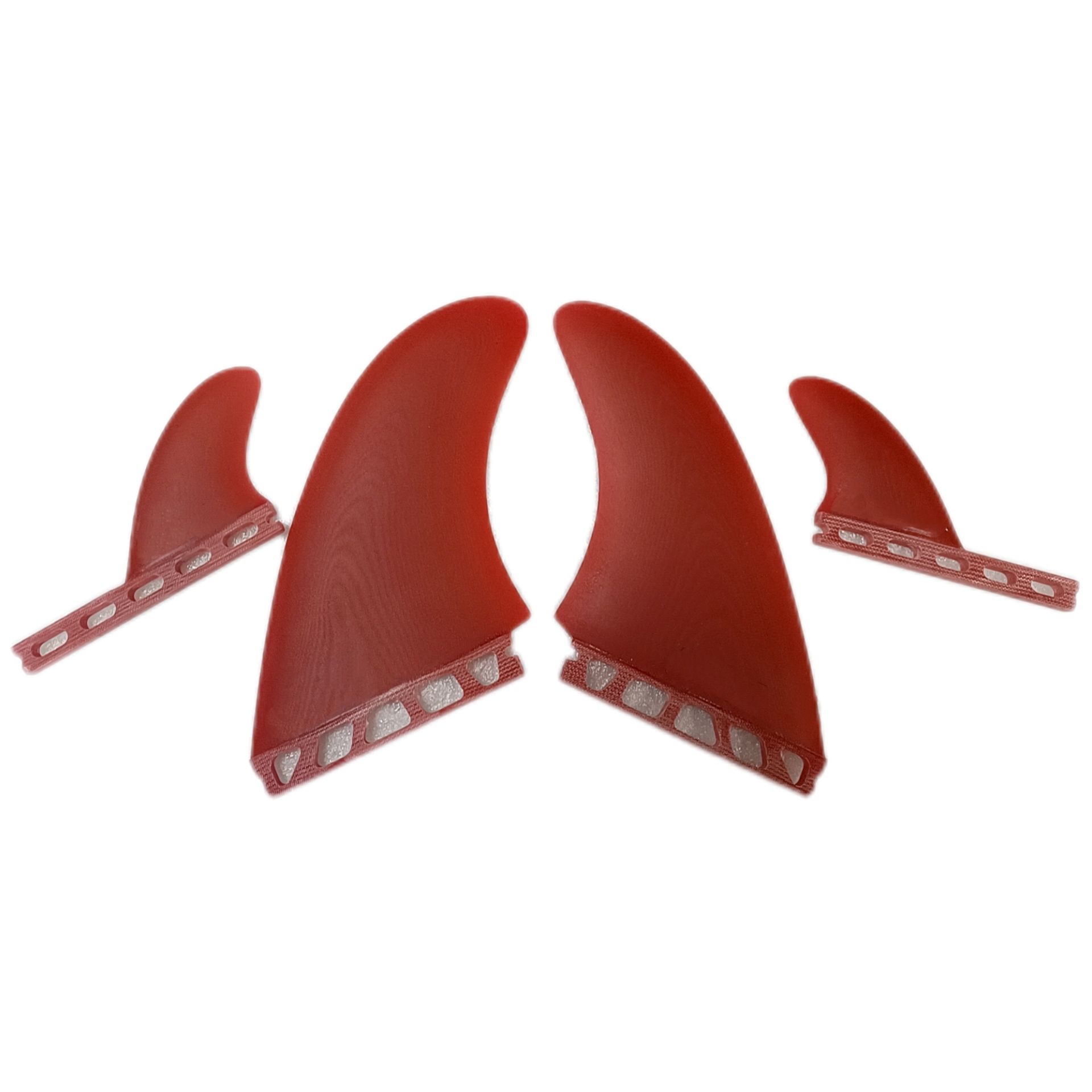 Red quad fin set