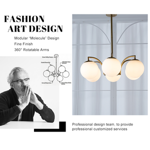<span class=keywords><strong>Lampe</strong></span> suspendue LED de luxe pour salon, style moderne minimaliste, hauteur réglable, abat-jour en verre fini - Product Image 4