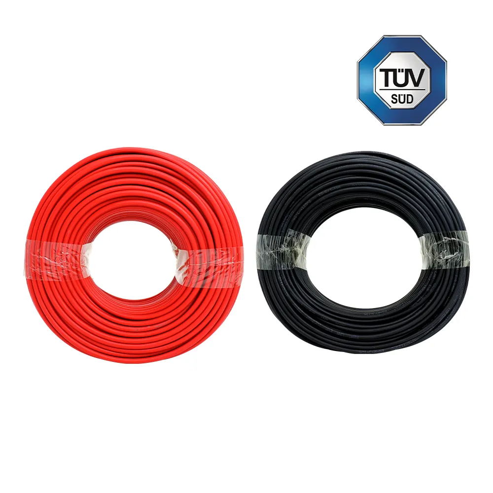 Cable solar de aprobación TUV 4mm2 10awg 12awg 1,5mm 2,5mm 4mm 6mm 10mm 25mm cable solar de cobre estañado flexible DC PV