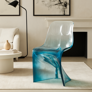 JingYue kerajinan tangan Resin furnitur mewah transparan kustom kursi makan untuk ruang keluarga, hotel, klub - Product Image 1