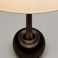 Lampe de table moderne avec base en bronze et abat-jour en lin, lampe de bureau LED pour salon, chambre à coucher, bureau à domicile