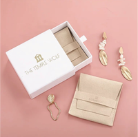 Boîte à tiroir écologique faite à la main sur mesure pour collier et bracelet, pochette à bijoux pour petites entreprises, emballage
