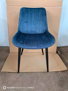 Italian Luxury High-end Restaurant <strong>Armchair</strong> with Minimalist Soft Upholstery Black Velvet <strong>Dining</strong> Chair - Product Image 3