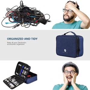 Échantillon gratuit : Organisateur d'électronique de voyage, sac étanche pour câbles et accessoires électroniques, double couche, grande capacité - Product Image 5