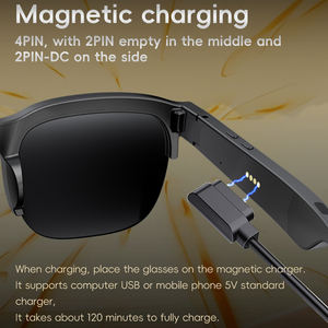 Gafas Inteligentes con Carga Magnética y Cámara, Gafas Inteligentes con Videocámara para la Vida Diaria - Product Image 2