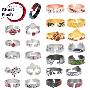 Anello a impressione in lega di Haomi naturale Shan Yi Fukuoka fantasma animazione estinguente a forma di fagiolo carbone suonò l'anello di moda di Yi - Product Image 2