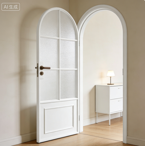 Puertas Francesas de Diseño de Media Luna con Arco Superior Doble, de Aluminio y Vidrio, para Sala de Estar y Dormitorio - Product Image 1
