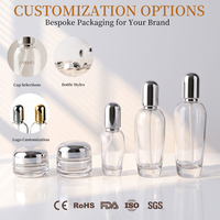 Pot à crème pour le visage réutilisable de 30/50 g, logo personnalisé en estampage à chaud, pot en verre pour hydratant cutané avec bouchon à vis