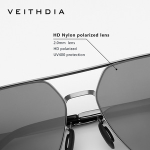 Veithdia Men's Polarized Square Sunglasses UV400 Black <b>Frame</b> Nylon Lens Driving Outdoor Fashion 8268 - Product Image 3