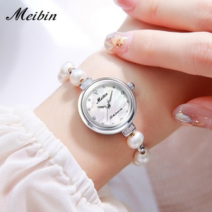 Reloj de Pulsera de Cuarzo para Mujer, Deportivo, Ejecutivo, de Lujo, con Correa de Perlas, Esfera con Manecillas, Resistente al Agua - Product Image 4