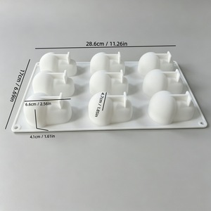 Mushroom Mousse Silicone <b>Mold</b> 9 Cavity For Cake Dessert Baking Chocolate <b>Mold</b> Dishwasher Safe - Product Image 3