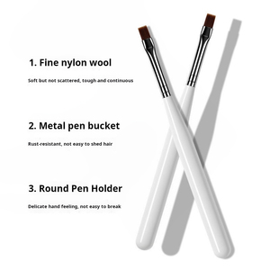 Stylo de photothérapie pour ongles à tête plate, poils en nylon, logo personnalisé, emballage individuel pour la pratique des étudiants, salon de manucure, pinceau pour nail art - Product Image 5