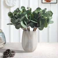 Bouquets d'eucalyptus artificiels 3D en caoutchouc souple/PVC, style nordique, fausse verdure pour la décoration intérieure, toucher naturel noué à la main