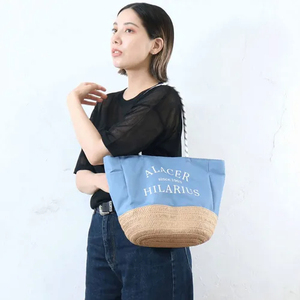 Sac à bandoulière en toile avec logo personnalisé, sac panier d'été pour femmes avec poche et anse en corde - Product Image 5