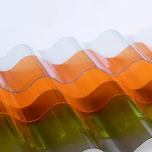 Поликарбонатный лист цветной УФ-защитный пластиковый материал гофрированная Кровельная Панель цена