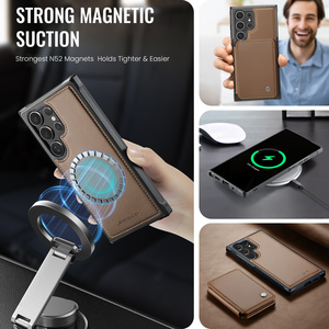 Funda <span class=keywords><strong>para</strong></span> Teléfono <span class=keywords><strong>Samsung</strong></span> <span class=keywords><strong>Galaxy</strong></span> S26 Ultra con Imán, Carga Inalámbrica, Soporte <span class=keywords><strong>para</strong></span> Tarjetas, Cuero Sintético, Compatible con S25 Plus, S24, S23, S22, A56, A36, A26 - Product Image 5