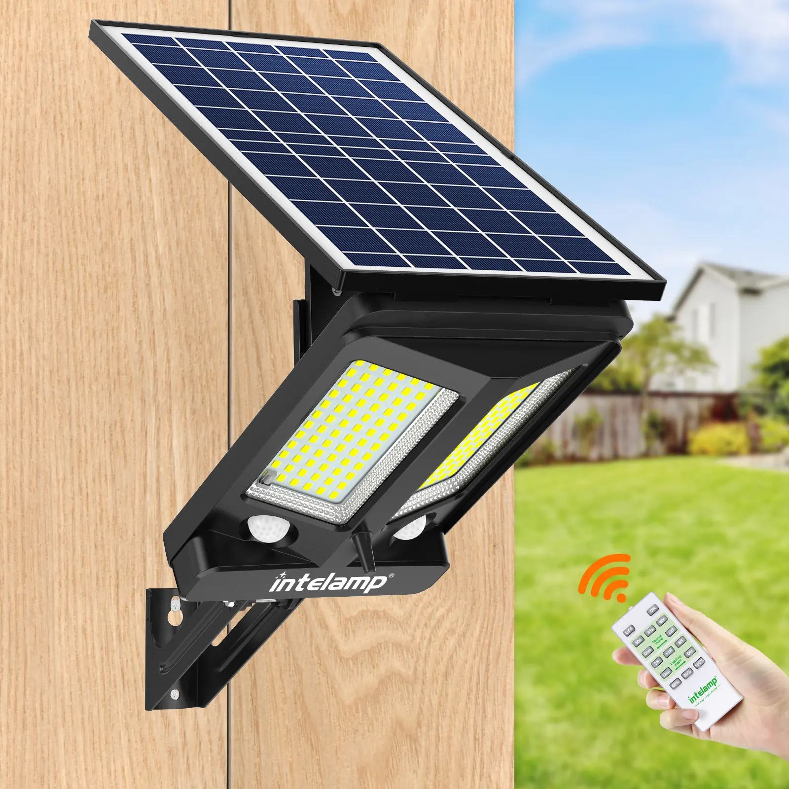 intelamp Integrated Waterproof Motion Sensor Lamp High Lumen Outdoor LED Solar Street Light